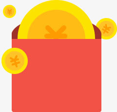 红包中藏着的金币免抠