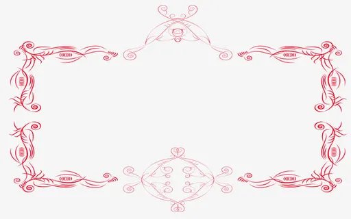 红色相框 传统边框  中国风免抠