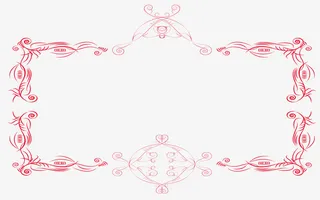 红色相框 传统边框  中国风免抠