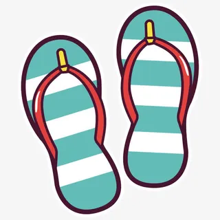 卡通手绘人字拖png免抠