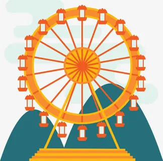 矢量摩天轮装饰图案免扣素材免抠