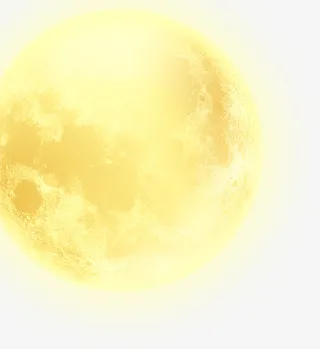 梦幻黄色月亮装饰免抠