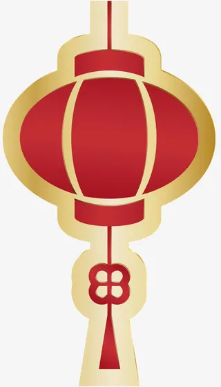 矢量装饰微立体灯笼素材免抠