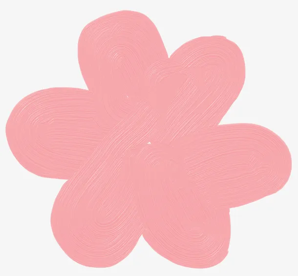 粉色水彩花朵形状免抠