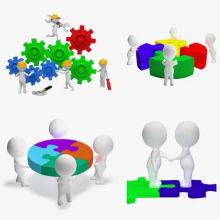 协同分工合作小人免抠 协同分工合作小人免抠