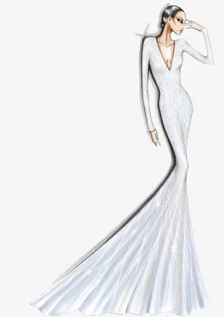 高端女式晚礼服插画免抠