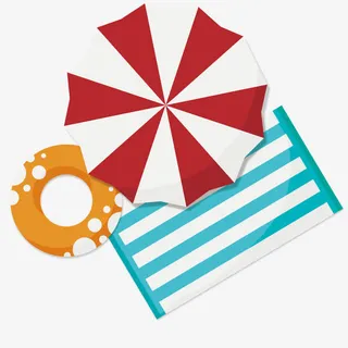 矢量沙滩防晒伞免抠