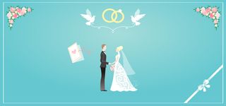 西式婚礼文艺渐变蓝色banner背景高清