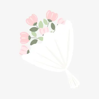 手绘手捧花免抠