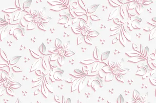 卡通白色立体花卉底纹免抠