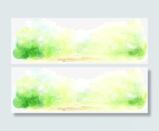 创意水彩风景画合成banner