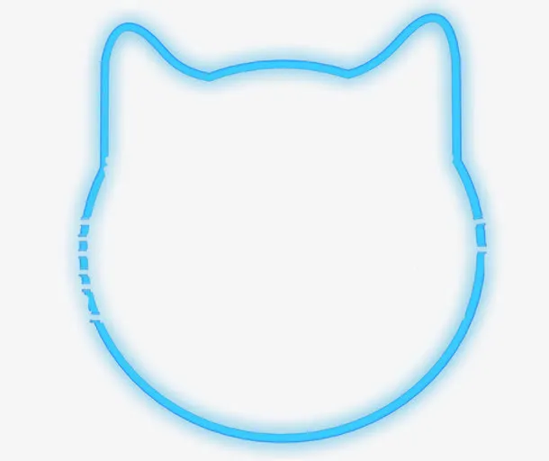 蓝色猫头素材图片免抠