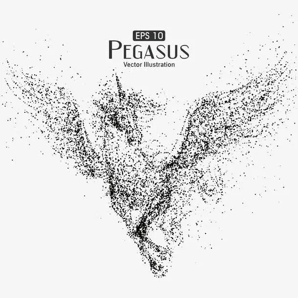 颗粒艺术  独角兽免抠