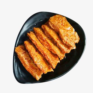 盘子里的六块手撕素肉免抠