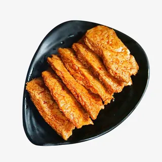 盘子里的六块手撕素肉免抠