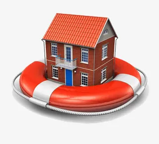 游泳圈上的房子免抠