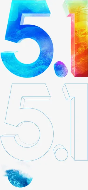 时尚51创意多彩渐变颜色字体免抠