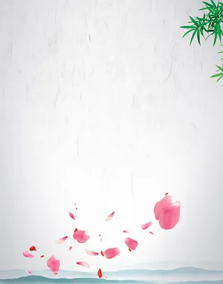 简约玫瑰花瓣绿色竹子背景高清