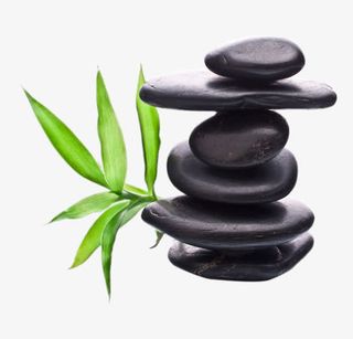 叠放的黑色石块免抠