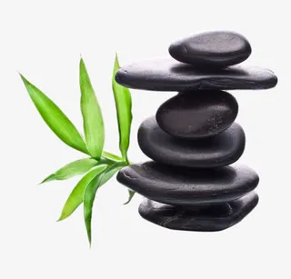 叠放的黑色石块免抠