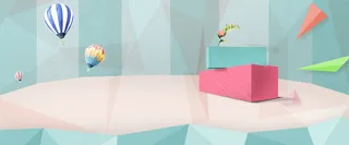 电商夏季上新几何菱形热气球背景高清