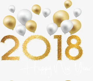 金银色飞舞气球免抠