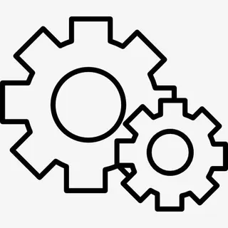 对两种不同尺寸的齿轮图标免抠