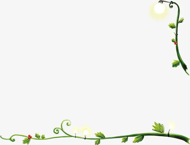 绿色清新卡通树枝免抠