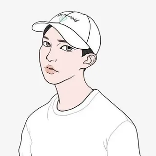 白帽男孩插画免抠