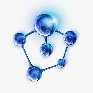 蓝色分子结构免抠