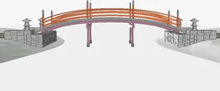 复古手绘桥梁七夕情人节免抠