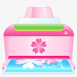 可爱日本樱花透明打印机标志图标免抠