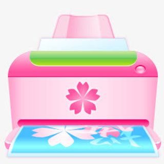 可爱日本樱花透明打印机标志图标免抠