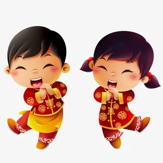 福娃娃拜年的福娃娃免抠