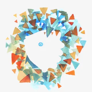 彩绘三角形组成的圆环免抠