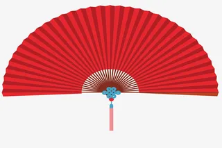 大红扇子高高挂啊免抠