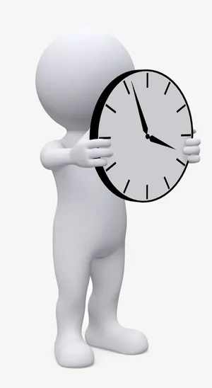 拿着钟表的人免抠