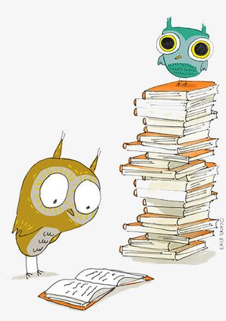 手绘被书本惊呆的免抠