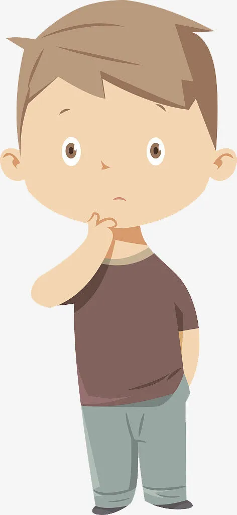 困惑的小男孩免抠