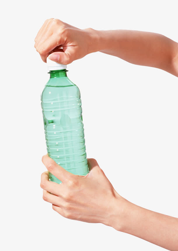 打开矿泉水手部动作矢量图免抠