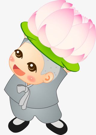 放荷花灯的小和尚免抠