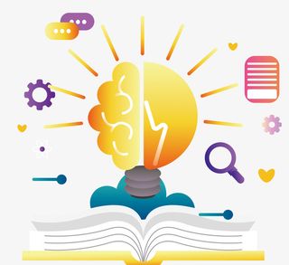 手绘卡通思维黄色信息图免抠