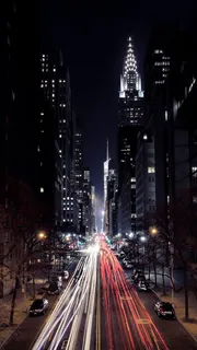 城市夜景灯光马路H5背景高清