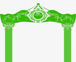 绿色罗马柱免抠
