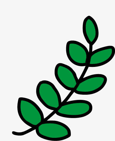 卡通绿叶免抠