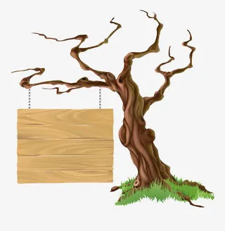 树枝上的吊牌免抠