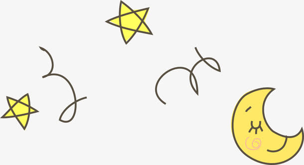 矢量星星月亮漂浮免抠