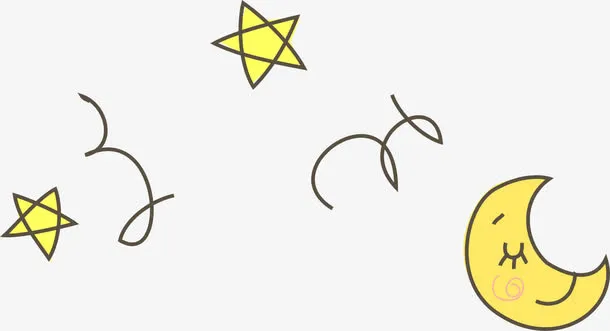 矢量星星月亮漂浮免抠
