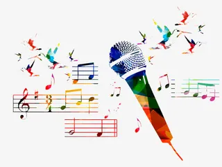 水彩麦克风免抠