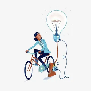 骑车的卡通人物免抠